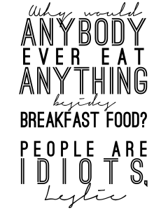 parks and rec breakfast print, parks and recreation, breakfast food