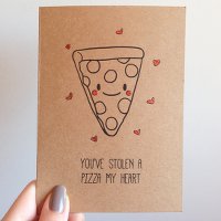 best valentine's day cards pizza my heart