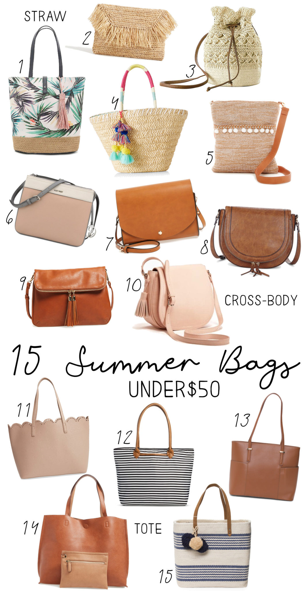15 Summer Bags Under $50 - Affordable Straw Bags, Crossbody Bags, and Tote Bags!
