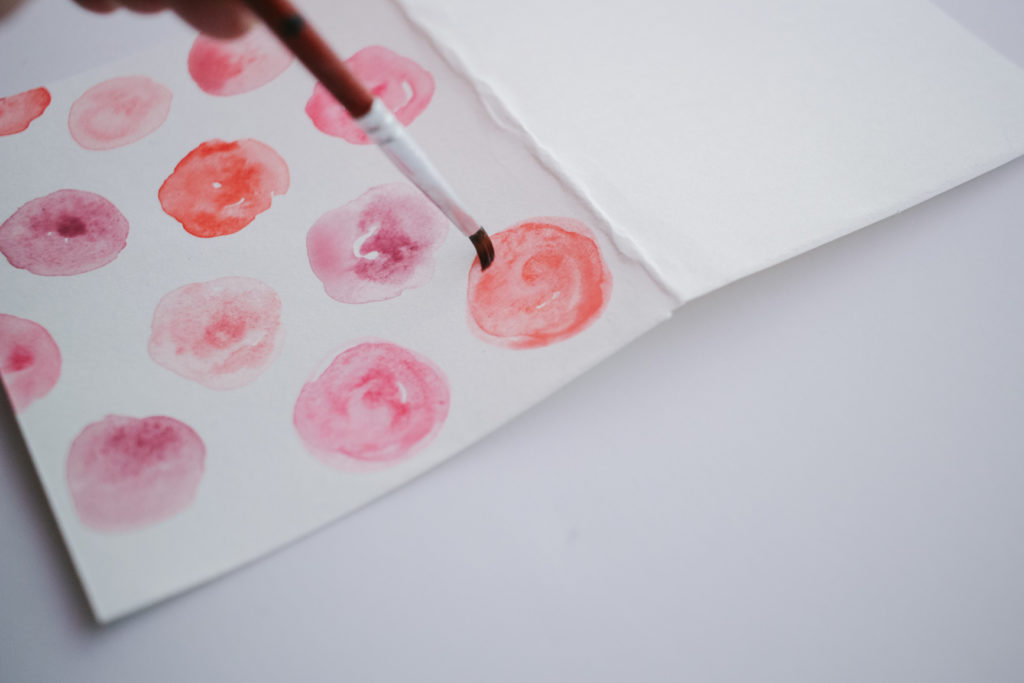 DIY Watercolor Card for Beginners, Circle Method for Watercolor Flowers