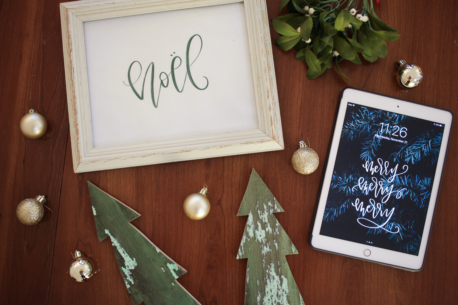3 Free Christmas Prints and a Bonus Mobile Wallpaper by Michelle Amanda Wilson