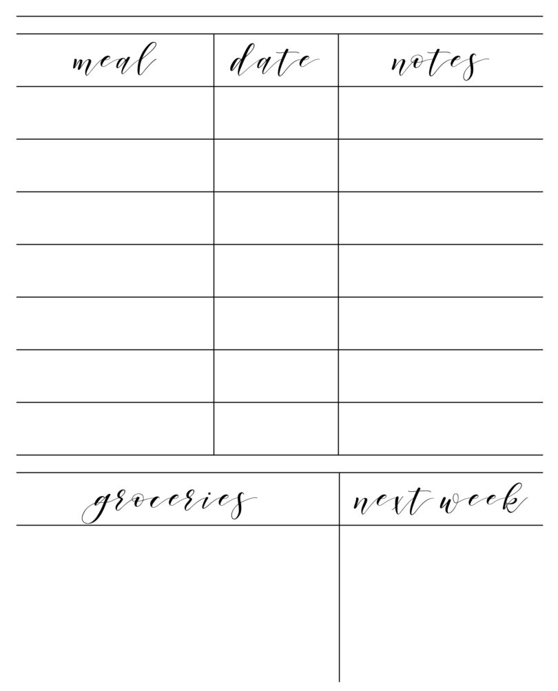 Practical Meal Planning (& A Free Printable Meal Planner)