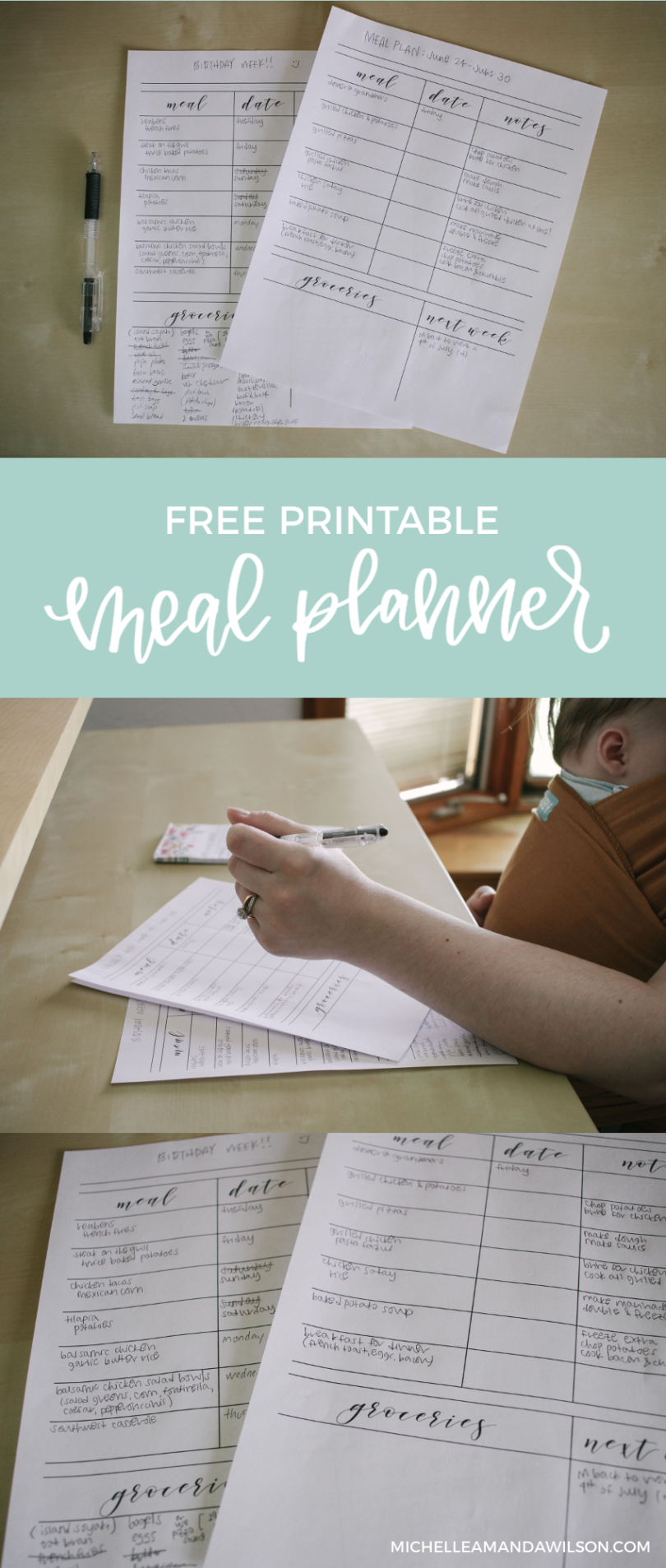 Free Printable Meal Planner | Michelle Amanda Wilson
